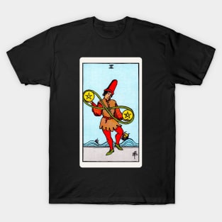 Card #65 - Two Of Pentacles - Rider Waite Smith Tarot T-Shirt